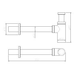 Syfon umywalkowy butelkowy stal nierdzewna stal szczotkowana RONDE AVAPAX AFRO111311
