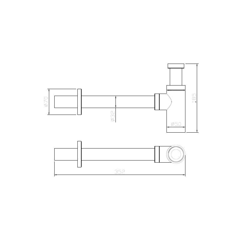 Syfon umywalkowy butelkowy stal nierdzewna stal szczotkowana RONDE AVAPAX AFRO111311