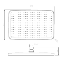 Głowica deszczowni prostokątna 32x21 cm czarny mat QANIX AVAPAX AGQA151311