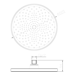 Głowica deszczowni okrągła  22,5 cm złoty szczotkowany RONDE AVAPAX AGRO111211