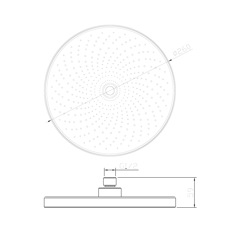 Głowica deszczowni okrągła  26 cm złoty szczotkowany RONDE AVAPAX AGRO131211