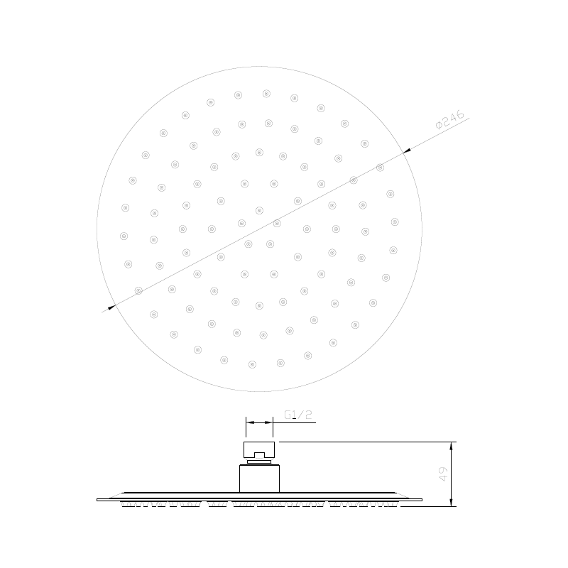 Głowica deszczowni okrągła stal nierdzewna 25 cm stal szczotkowana RONDE AVAPAX AGRO221111