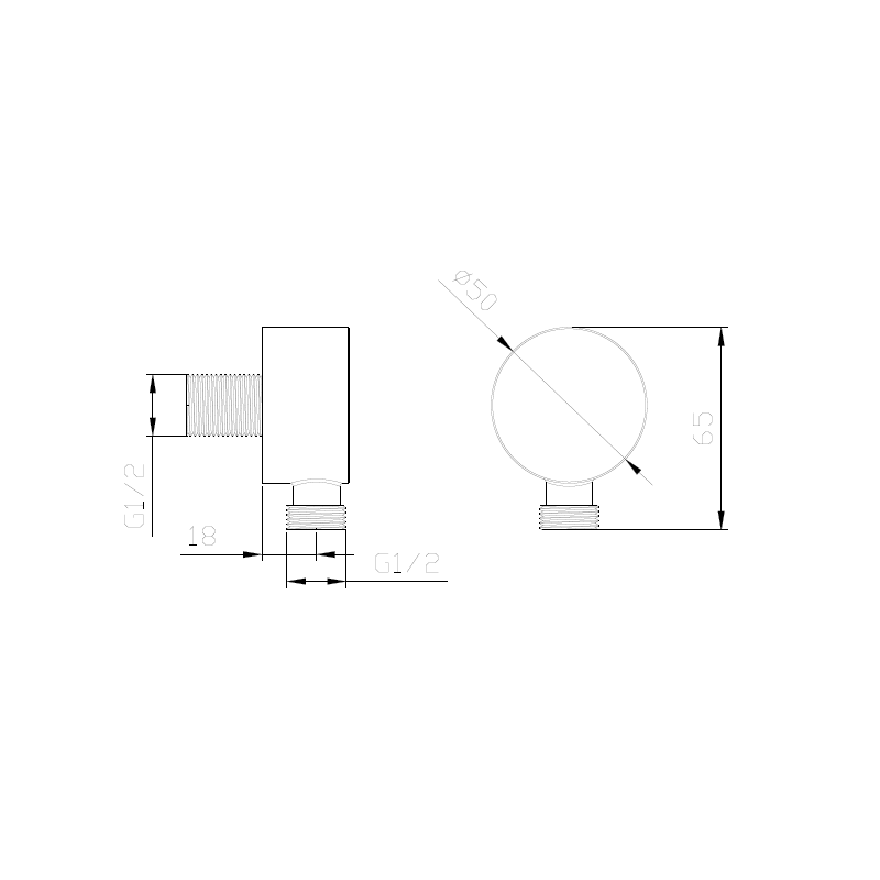 Przyłącze kątowe proste złoty szczotkowany RONDE AVAPAX APRO111211