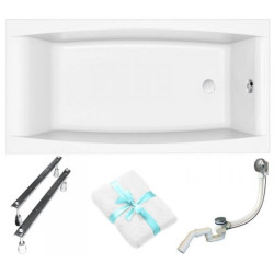 Cersanit wanna prostokątna Virgo 150x75 z syfonem i nóżkami