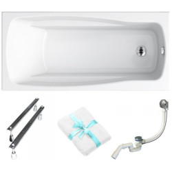 Cersanit wanna prostokątna Lana 160x70 z syfonem i nóżkami