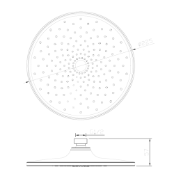 Głowica deszczowni okrągła  22,5 cm czarny mat LUNEPO AVAPAX AGLU111311
