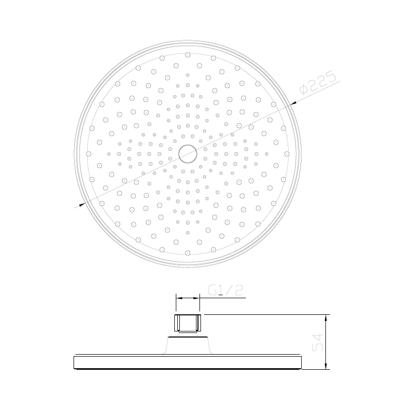 Głowica deszczowni okrągła  22,5 cm chrom połysk RONDE AVAPAX AGRO111111