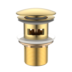Korek Click Clack do umywalki z przelewem złoty szczotkowany HYDRONE AVAPAX AKHY121211