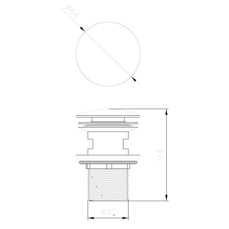Korek Click Clack do umywalki z przelewem gun metal mat HYDRONE AVAPAX AKHY121411