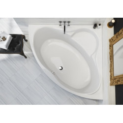 Cersanit wanna asymetryczna Venus 140x140 z syfonem i nóżkaimi