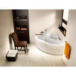 Cersanit wanna asymetryczna Venus 150x150 z syfonem i nóżkaimi