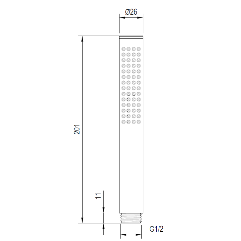 Słuchawka przysznicowa typu mikrofon 1F - jednofunkcyjna chrom połysk UNLIMITED AVAPAX ASUN141111