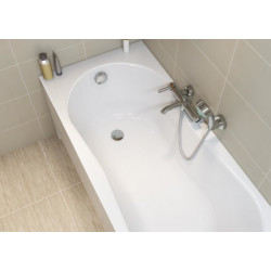 Cersanit wanna prostokątna Nike 170x70 z białą obudową, syfonem i nóżkami