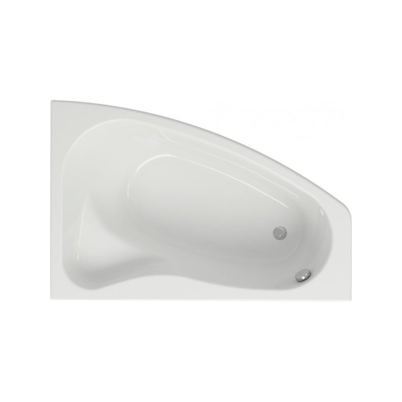 Cersanit wanna asymetryczna Lux 150x100 prawa z białą obudową, syfonem i nóżkami