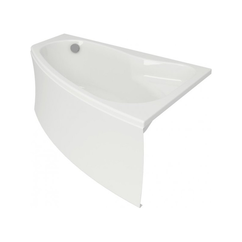 Cersanit wanna asymetryczna Lux 150x100 prawa z białą obudową, syfonem i nóżkami