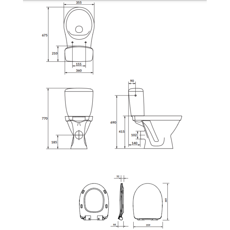 Cersanit kompakt WC Cersania z żelem czyszczącym