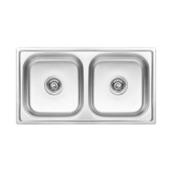 Kuchinox Standard zlewozmywak stalowy wpuszczany len 430x780 2-komorowy