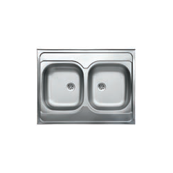 Kuchinox 60 zlewozmywak stalowy nakładany len 600x800 2-komorowy