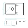 Kuchinox Hunter zlewozmywak granitowy szary 440x670 1-komorowy