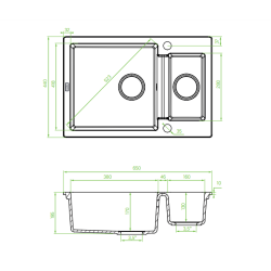 Laveo Celia zlewozmywak granitowy beżowy 440x650