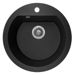 Laveo Dafne zlewozmywak granitowy czarny 510x205 1-komorowy