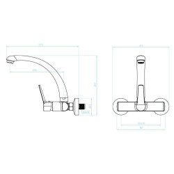 Kuchinox Vilava bateria zlewozmywakowa ścienna czarna