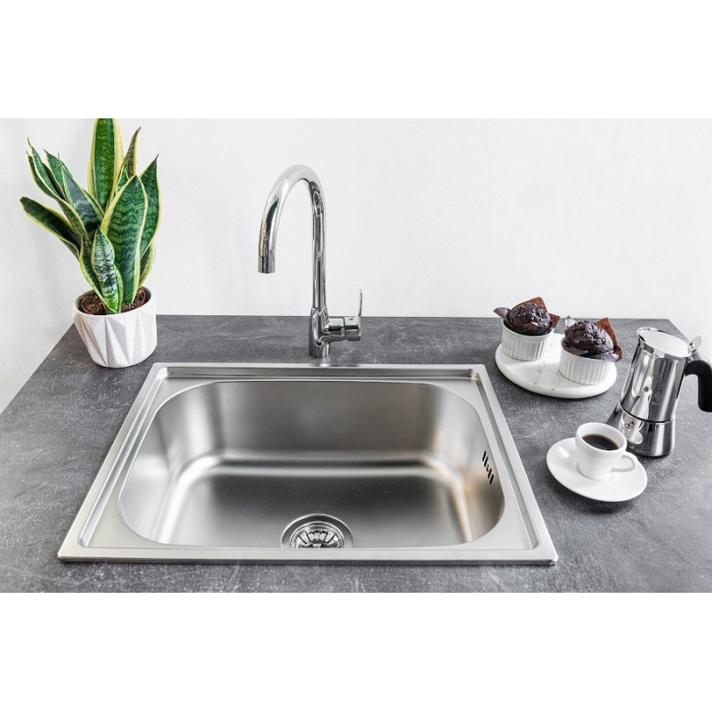 Kuchinox Mika zlewozmywak stalowy wpuszczany gładki 380x330 1-komorowy