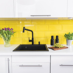 Laveo Tau zlewozmywak granitowy czarny 500x700 1-komorowy