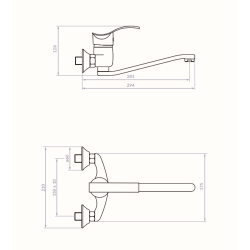 Kuchinox Argo bateria zlewozmywakowa ścienna chrom