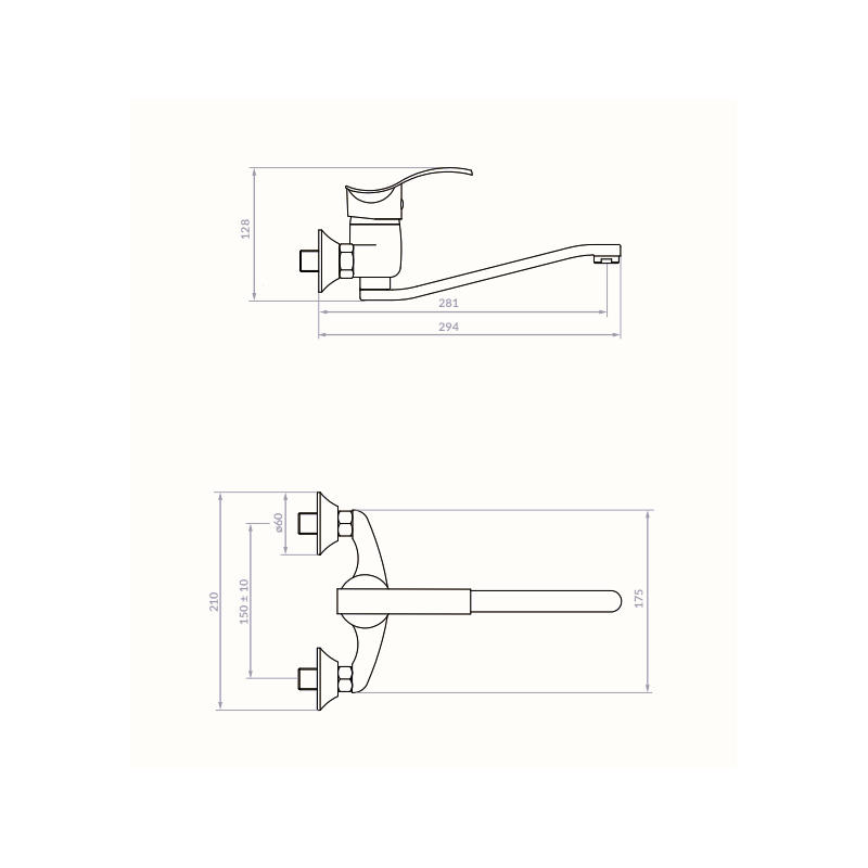 Kuchinox Argo bateria zlewozmywakowa ścienna chrom