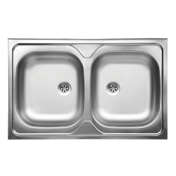 Laveo Inox zlewozmywak gładki 500x800 2-komorowy