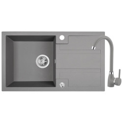 Laveo Barbados zlewozmywak granitowy szara 440x760 1-komorowy