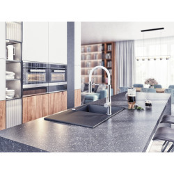 Laveo Grenada zlewozmywak granitowy czarny 480x780 1-komorowy