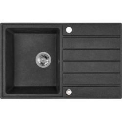 Laveo Margarita zlewozmywak granitowy czarny 490x790 1-komorowy