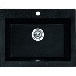 Laveo Komodo zlewozmywak granitowy czarny 490x630 1-komorowy