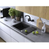 Kuchinox Celebes zlewozmywak granitowy czarny 440x650 1-komorowy