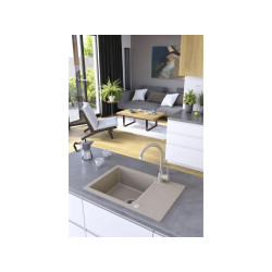 Kuchinox Celebes zlewozmywak granitowy beżowy 440x650 1-komorowy