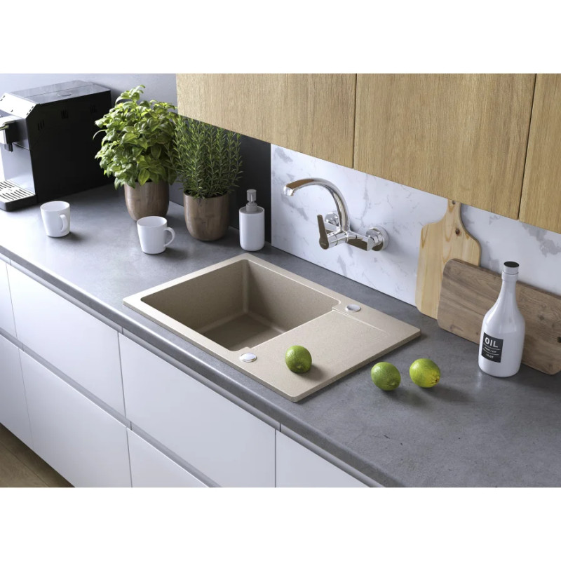 Kuchinox Celebes zlewozmywak granitowy beżowy 440x650 1-komorowy