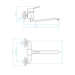 Kuchinox Tibi bateria zlewozmywakowa ścienna chrom