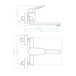 Kuchinox Oris bateria zlewozmywakowa ścienna chrom