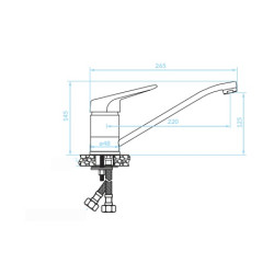 Kuchinox Oris bateria zlewozmywakowa stojąca chrom