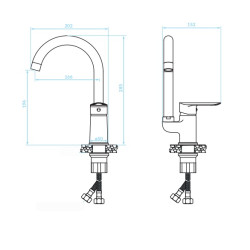 Kuchinox Cento bateria zlewozmywakowa stojąca chrom