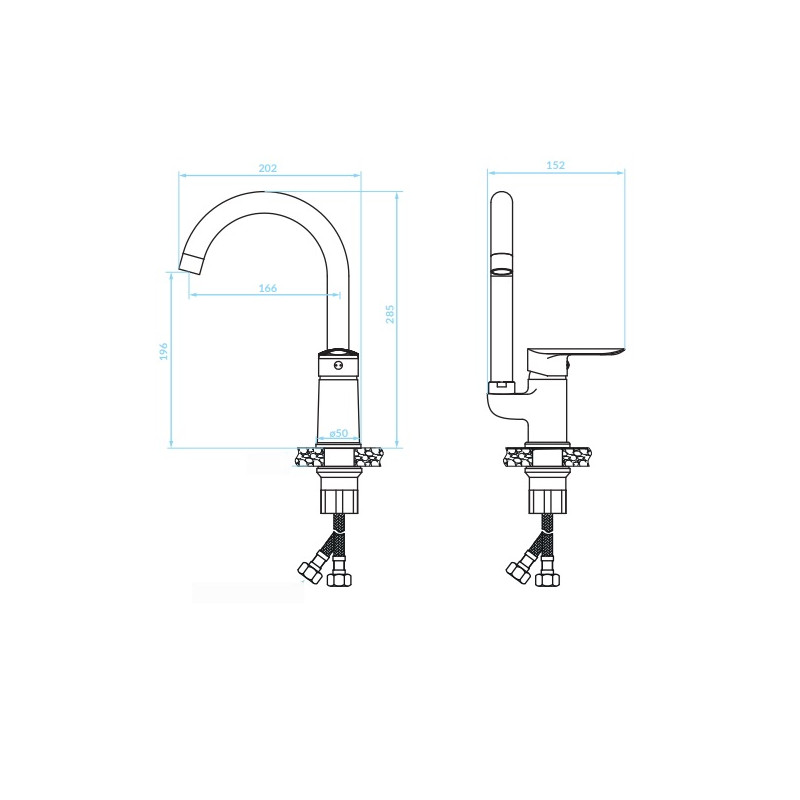 Kuchinox Cento bateria zlewozmywakowa stojąca chrom