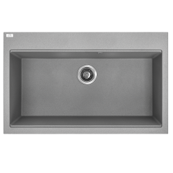 Laveo Tau zlewozmywak granitowy szary 500x800 1-komorowy