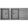 Laveo Megalo zlewozmywak granitowy szary 500x116 2-komorowy