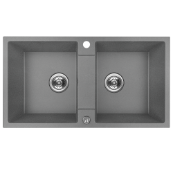 Kuchinox Rab zlewozmywak granitowy szary 800x440 2-komorowy