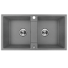 Kuchinox Rab zlewozmywak granitowy szary 800x440 2-komorowy