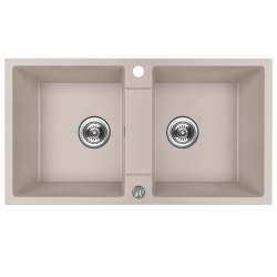 Kuchinox Rab zlewozmywak granitowy beżowy 800x440 2-komorowy