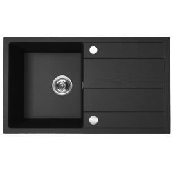 Kuchinox Viti zlewozmywak granitowy czarny 760x440 1-komorowy