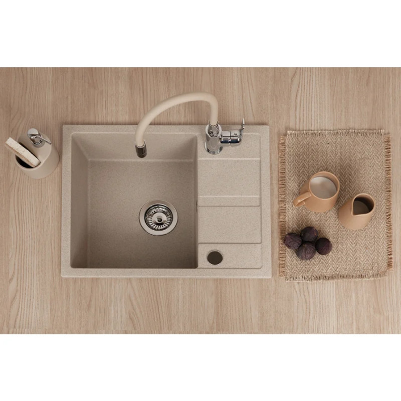 Kuchinox Viti zlewozmywak granitowy beżowy 440x560 1-komorowy